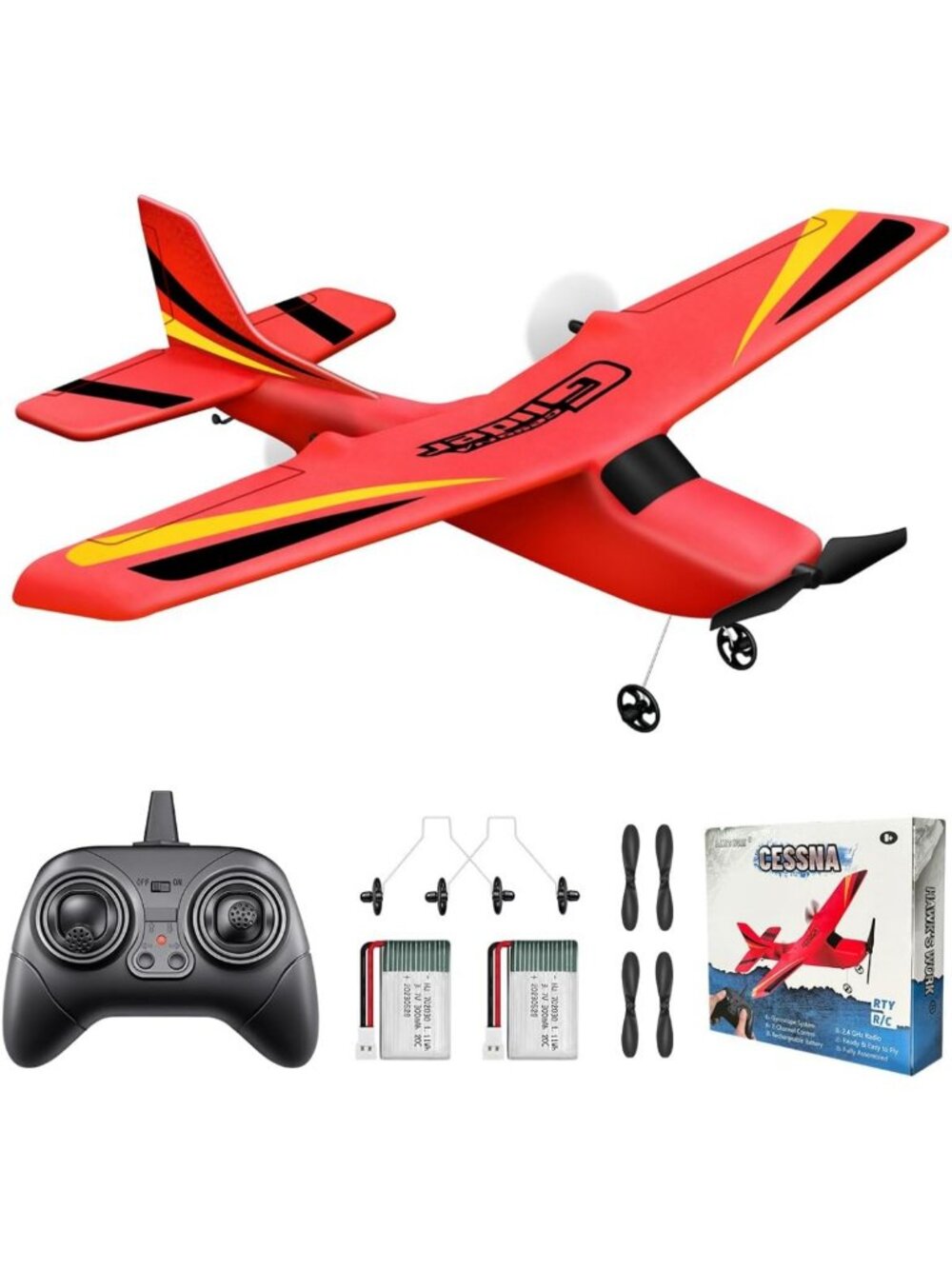 Ready to Fly RC Airplane - Easy 2.4GHz Remote Control Glider for Kids
